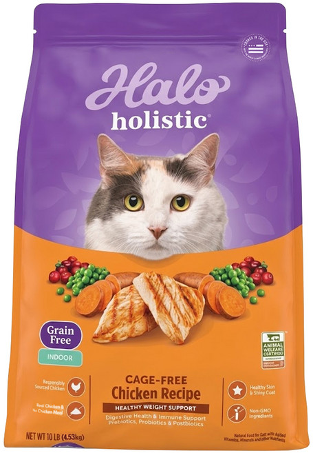Halo 嘿囉 成貓用 無穀乾糧, 4.53kg, 1袋, 雞肉