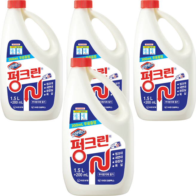 펑크린 배수구세정제, 1.7L, 4개