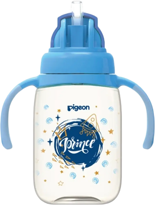 pigeon 貝親 雙把手ppsu彩繪訓練吸管杯, 星際藍王子, 330ml, 1個