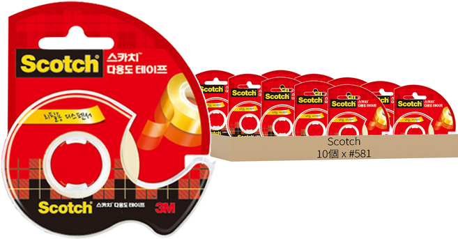 3M Scotch 多用途膠帶膠台, 紅色, 10個