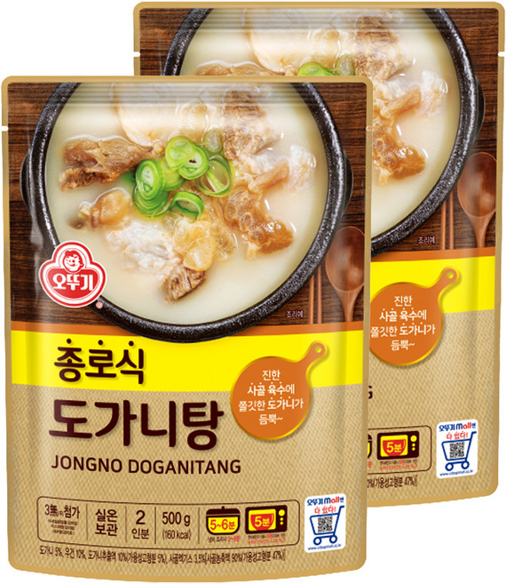 오뚜기 종로식도가니탕, 500g, 2개