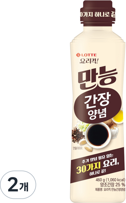 LOTTE 樂天 料理Kick 萬能醬油調味料, 460g, 2個
