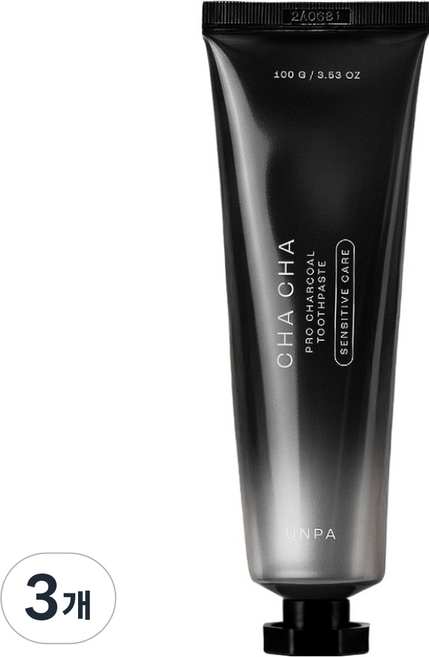 언파 차차 프로 시린이케어 차콜 치약, 100g, 3개