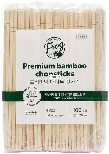 프로그 프리미엄 대나무 젓가락, 100개입, 1개