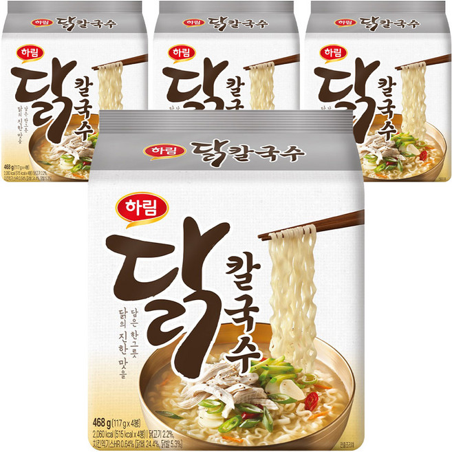 하림 닭칼국수 봉지, 117g, 16개