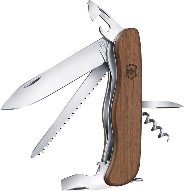 VICTORINOX 瑞士維氏 核桃木系列 森林人 Forester Wood 10用瑞士刀 0.8361.63 111mm, 1支