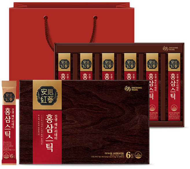 대상웰라이프 정품 진생 에브리데이 홍삼스틱 + 쇼핑백, 300ml, 1개
