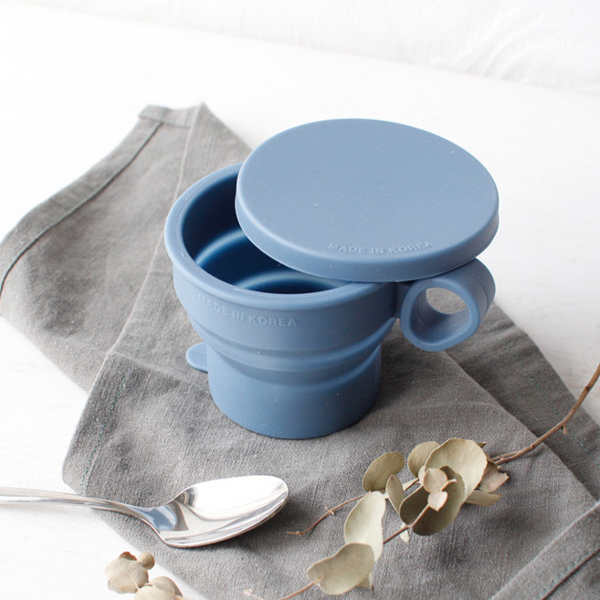 윙커 국산 파스텔 실리콘 자라바컵, 다크블루, 1개