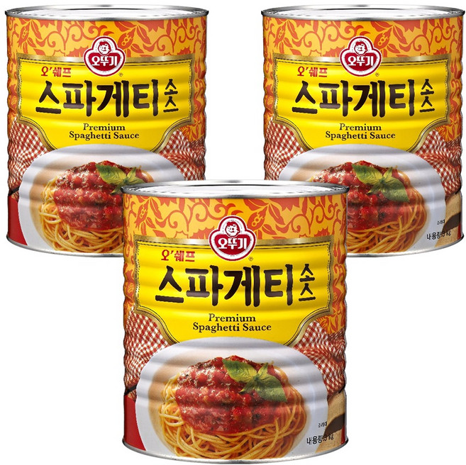 오뚜기 오쉐프 스파게티 소스, 3kg, 3개