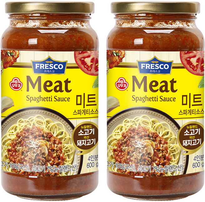 오뚜기프레스코 미트 스파게티소스, 600g, 2개