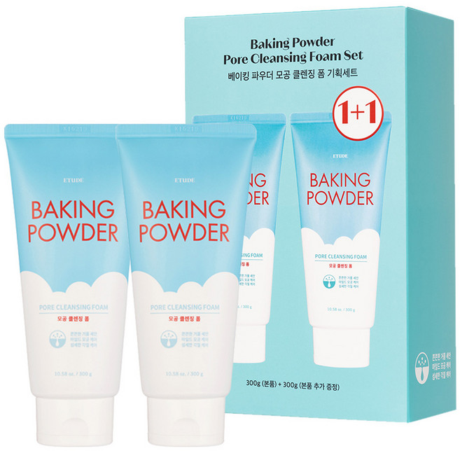 에뛰드 베이킹 파우더 모공 클렌징 폼, 300g, 2개