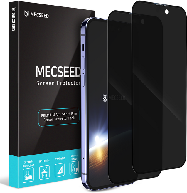 MECSEED 6DX 쉴드마스터 사생활 프라이버시 풀커버 강화유리 휴대폰 액정보호필름, 2개