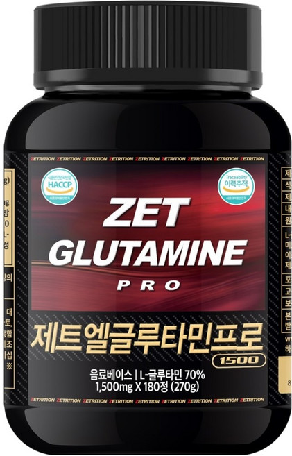 제트리션 제트엘글루타민프로 270g, 180정, 1개