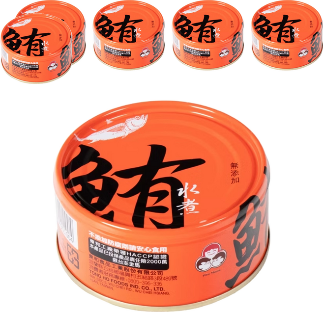 東和食品 How Mama 無添加水煮鮪魚罐頭, 130g, 6罐