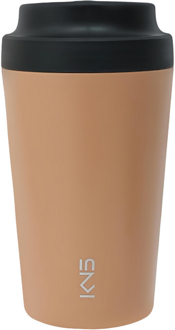 KNS 康納斯 簡約陶瓷內膽保溫隨行杯 8.7 x 8.7 x 16.2cm, 卡其黃, 380ml, 1個