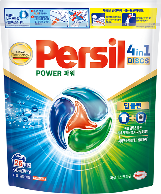 퍼실 디스크 파워 캡슐세제 파우치, 26개입, 1개