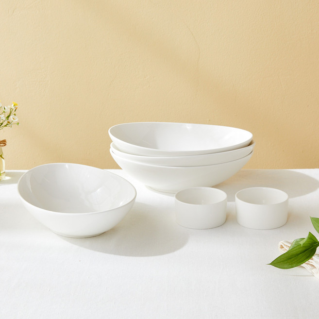 모던하우스 온 접시세트, 1세트, 타원볼 4p + 미니볼 2p