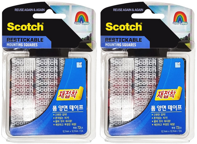 스카치 재접착 양면 테이프 R103, 2개