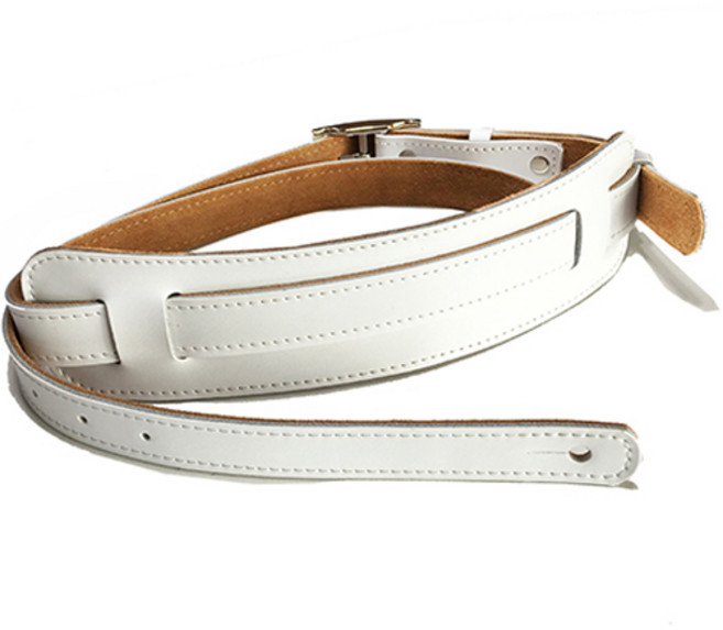 코네임 통기타 멜빵끈 어깨끈 가죽 기타 스트랩 화이트, 1개