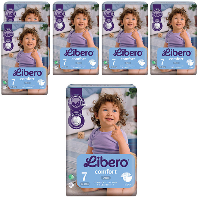 Libero 麗貝樂 嬰兒紙尿褲 Comfort 7號 16-26kg, 120片, 第7階段