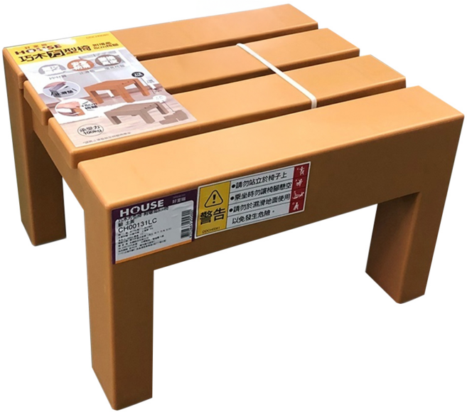 HOUSE 好室喵 巧木方型椅, 土黃, 1個