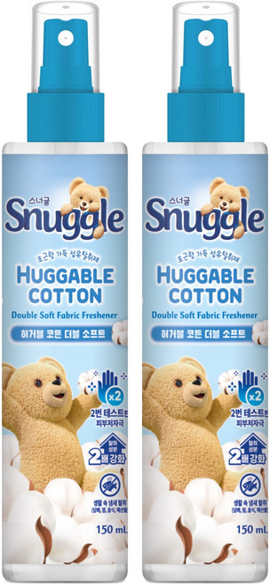 스너글 허거블 코튼 더블 소프트 섬유탈취제 본품, 150ml, 2개