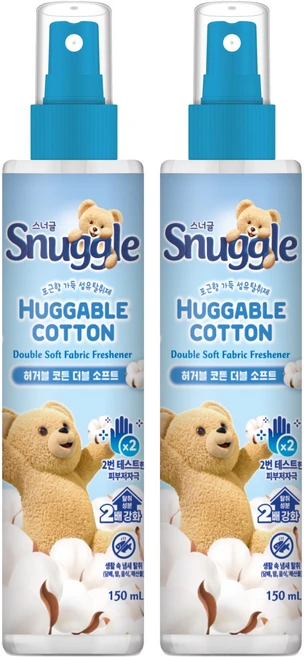 스너글 허거블 코튼 더블 소프트 섬유탈취제 본품, 150ml, 2개 - 쿠팡