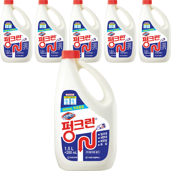 펑크린 배수구세정제, 1.7L, 6개
