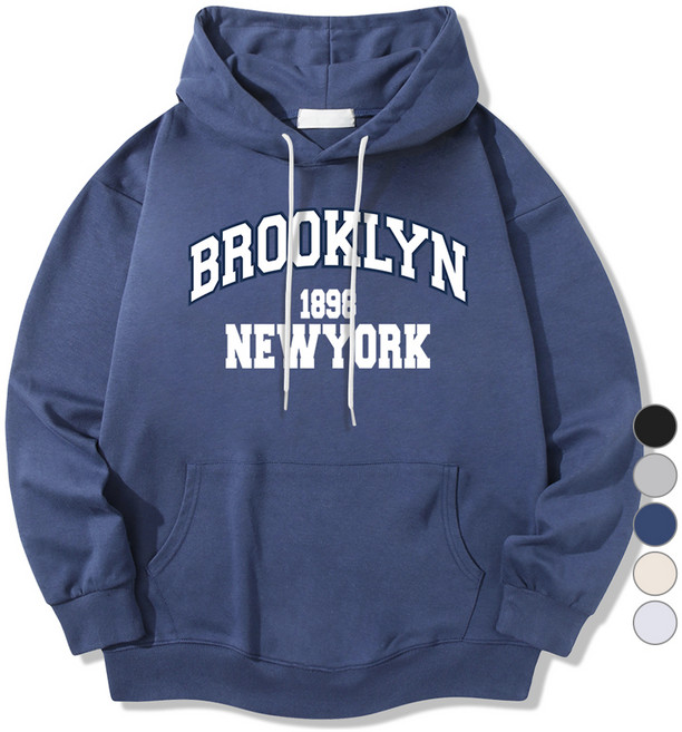 일루소 남녀공용 1898 뉴욕 소프트 특양면 후드티
