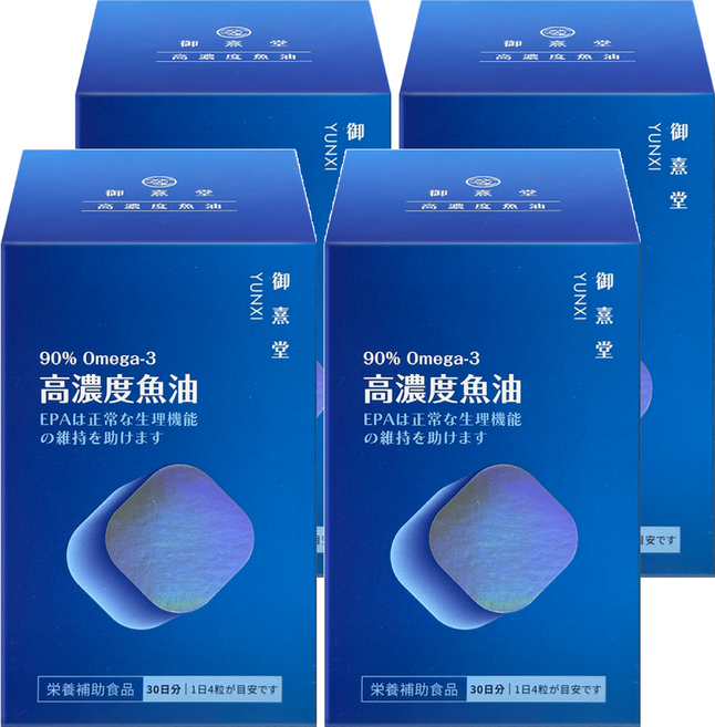 御熹堂 黃金頂級90%高濃度魚油, 120顆, 450mg, 4盒