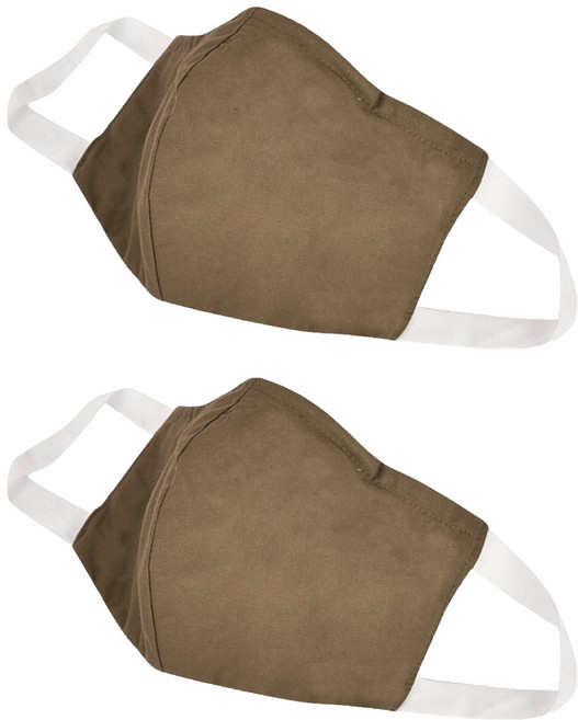 Osun 3D立體3層防水運動透氣布口罩 成人用 台灣製 CE322, 深咖色, 1入, 2片