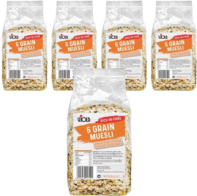 VIOLA 綜合穀粒殼片 6 Grain Muesli, 1kg, 5包