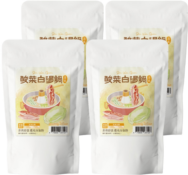 十味觀 酸菜白湯鍋, 600g, 4個