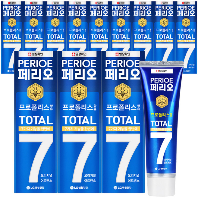 페리오 토탈7프로 오리지널 어드밴스 치약, 120g, 12개