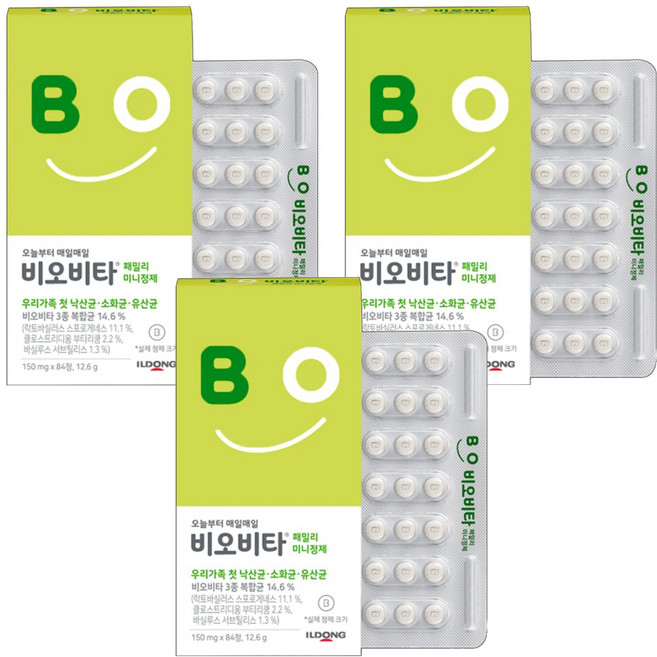 ILDONG 日東 Biovita 家庭迷你錠狀益生菌, 84錠, 3個