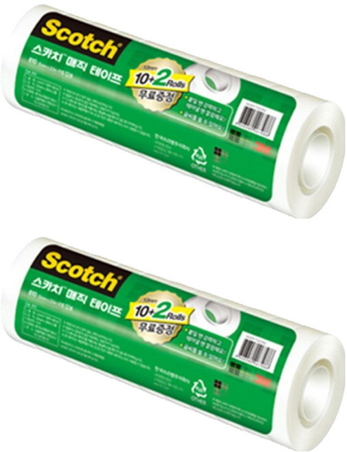 스카치 매직테이프 리필 12mm X 20m 12롤, 2개