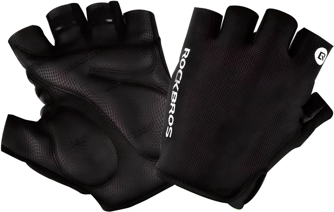 락브로스 충격 흡수 자전거 반장갑 S106, 블랙, 1세트