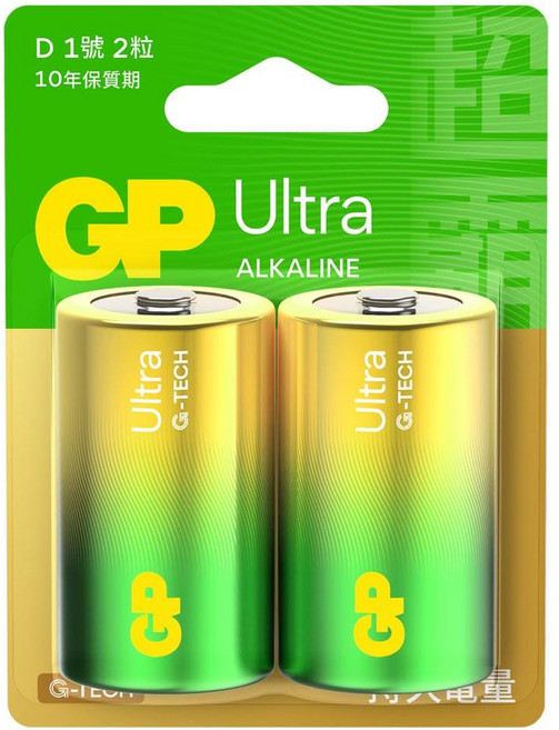 GP Batteries 超霸 特強鹼性電池1號 1.5V, 2顆, 1組
