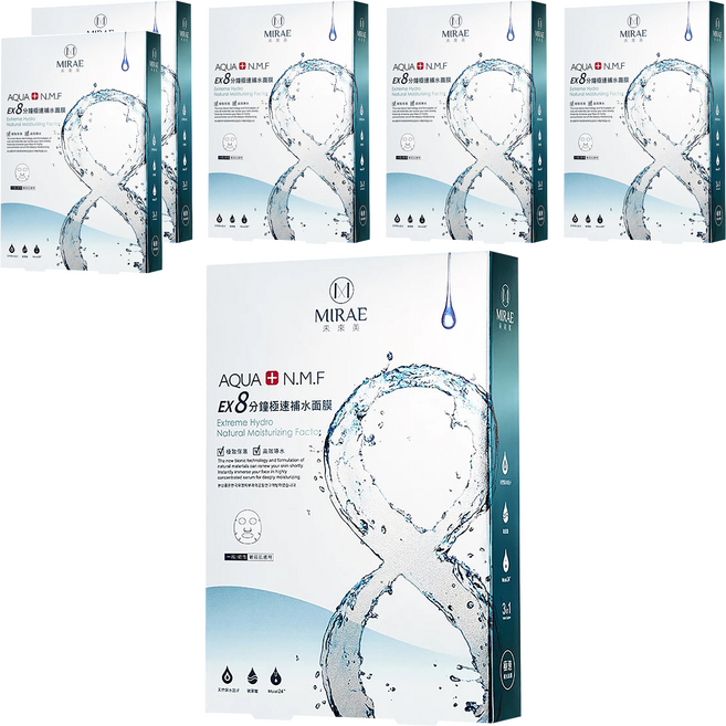 MIRAE 未來美 EX8分鐘極速補水面膜, 5片, 6盒