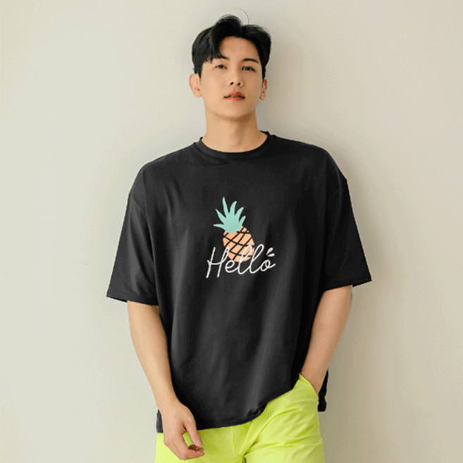 튜브트리 남성용 루즈 오버핏 래쉬가드 상의 A7205