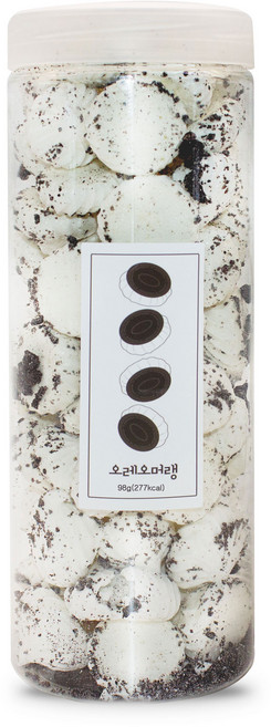 설롱디저트 솜사탕 통머랭쿠키 오레오맛 1000ml, 98g, 1개