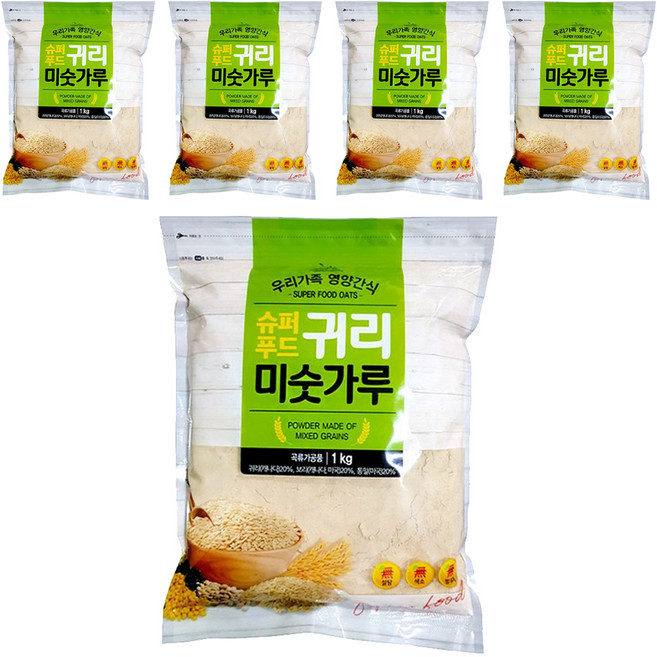 슈퍼푸드 귀리 미숫가루, 1kg, 5개