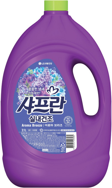 샤프란 실내건조 섬유유연제 아로마 브리즈 본품, 3.1L, 1개