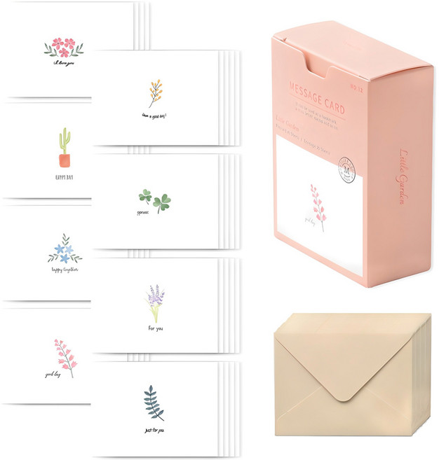 모노라이크 메세지 카드 40p + 봉투 20p, 리틀가든, 1개