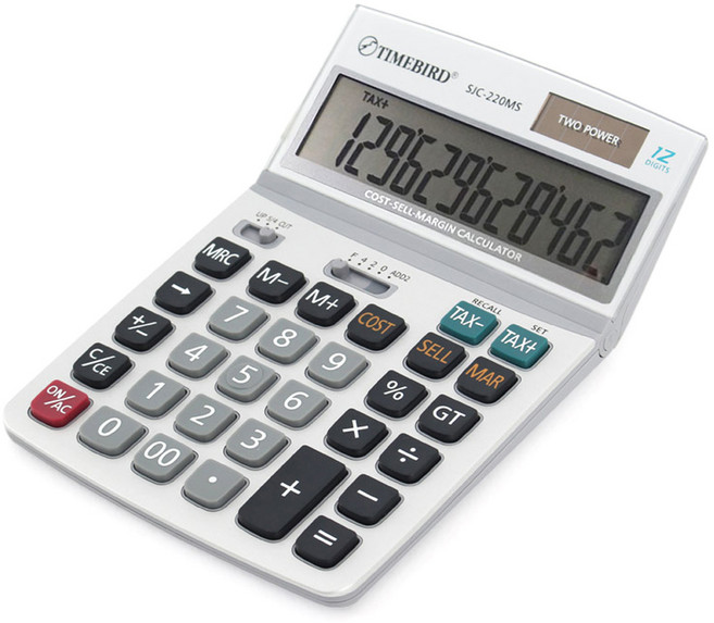 타임버드 데스크탑 계산기 SJC-220MS, 혼합 색상, 1개