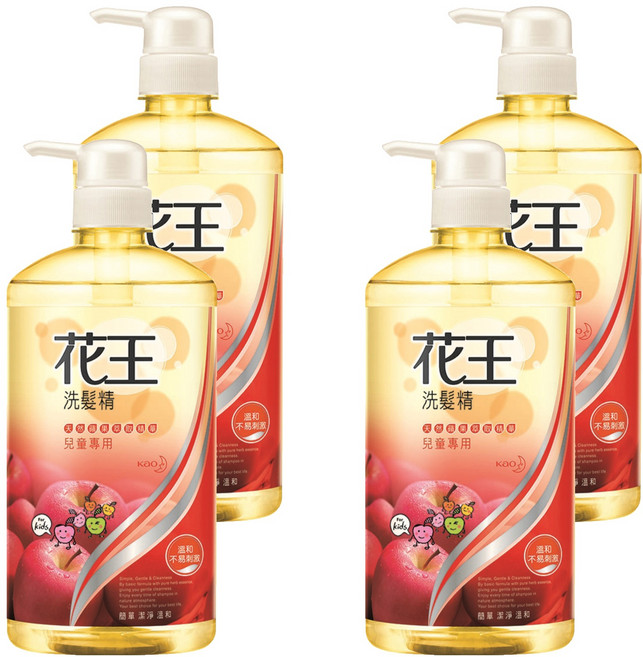 Kao 花王 台灣公司貨 洗髮精 兒童專用, 750ml, 4瓶