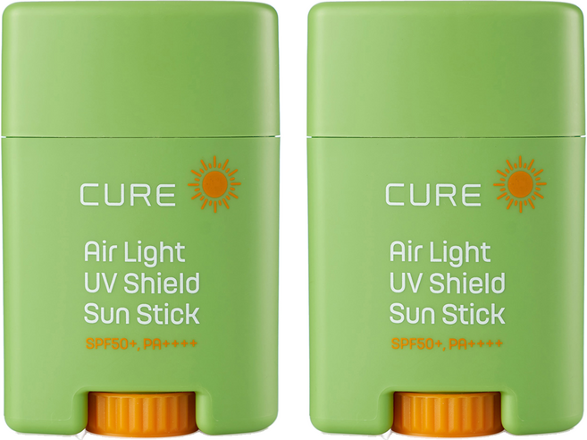 김정문알로에 큐어 에어라이트 UV 쉴드 선스틱 SPF50+ PA++++, 20g, 2개