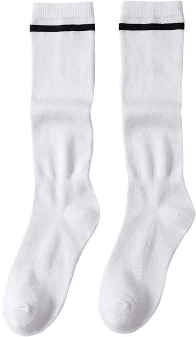 DONATI 優質雙色條紋抗UV過膝高爾夫球襪 40D, 白色, 1雙