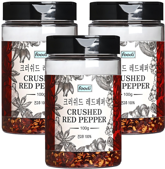 foodi 크러쉬드 레드페퍼, 100g, 3개