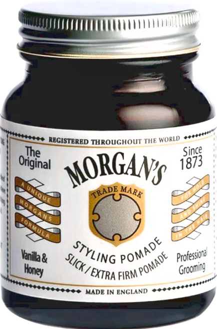 Morgan's Pomade 摩根氏 超強力定型 水洗式髮油 白標 Slick/Extra Firm Hold 復古琥珀色, 100g, 1件